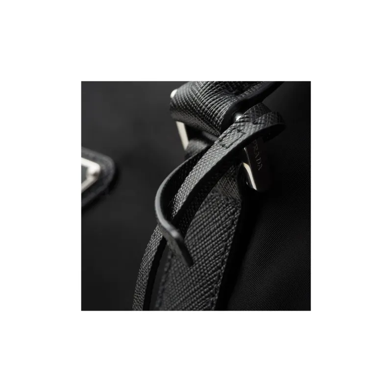 PRADA Re NylonSaffiano Recycled Nylon Handbag Men's Black-7