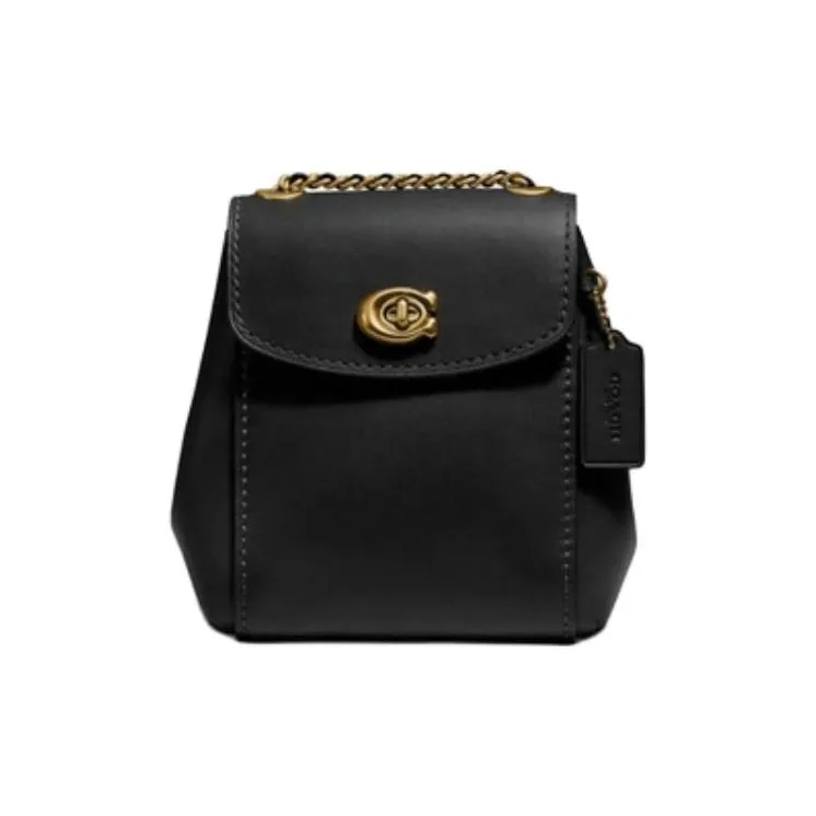 COACH Parker Cow Leather Backpack Mini Women's Black-1