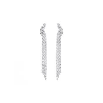 Swarovski Fit Clip On Earrings Women's White Gold Plated