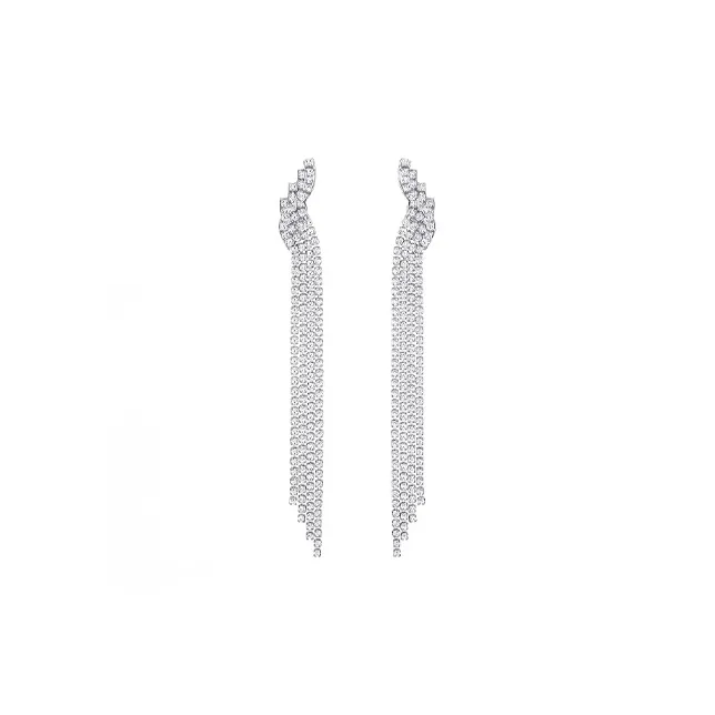Swarovski Fit Clip On Earrings Women's White Gold Plated-0