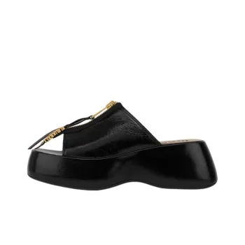 MOSCHINO Zip-detailing Flatform Mules