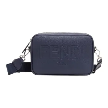 FENDI ROMA Calfskin Camera Bag, Crossbody Bag, Shoulder Bag Men's Dark Blue