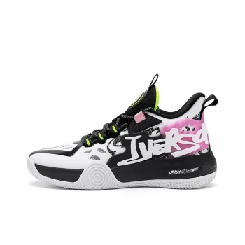 IVERSON Cushioning Anti Slip And Wear Resistant Low Top Basketball Shoes Unisex White Black Pink