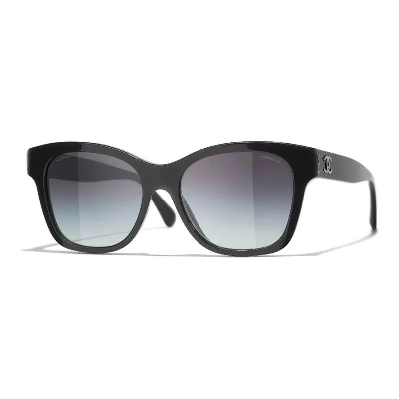 CHANEL Plate Frame Butterfly Sunglasses Unisex Black-0