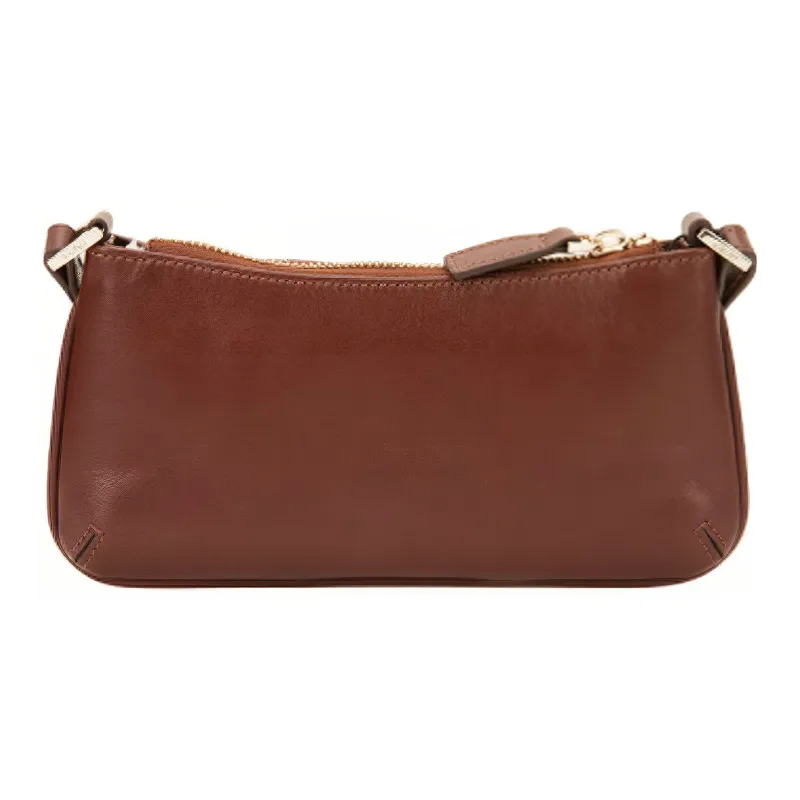 Manu Atelier Fabric With Leather Shoulder Bag Women's Red Brown-2