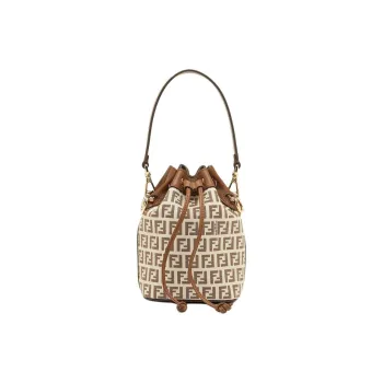 FENDI Mon Tresor Cotton Handbag Shoulder Bag Crossbody Bag Mini Women's Brown