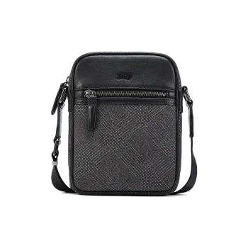 BVP Cow Leather Cell Phone Pouch Advanced Mini Backpack Small Size Men's Black