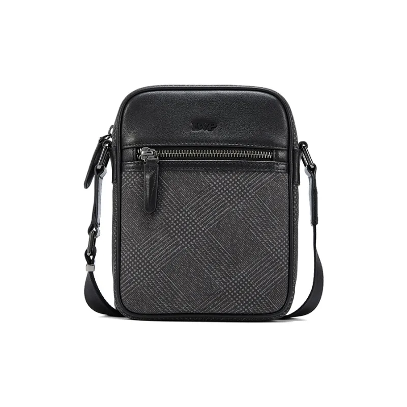 BVP Cow Leather Cell Phone Pouch Advanced Mini Backpack Small Size Men's Black-0