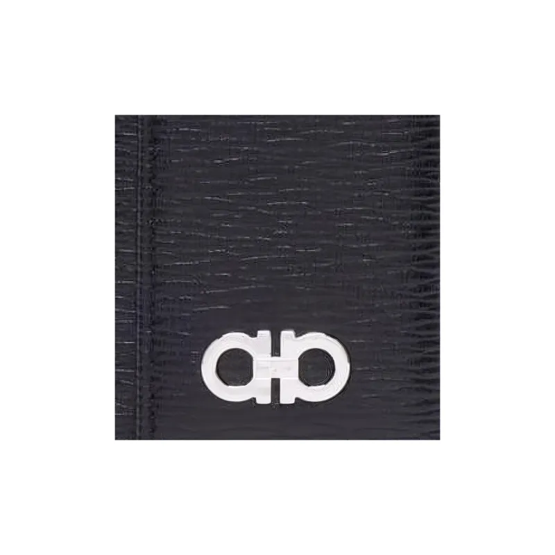FERRAGAMO Calfskin Keychain Wallet Men's Black-3