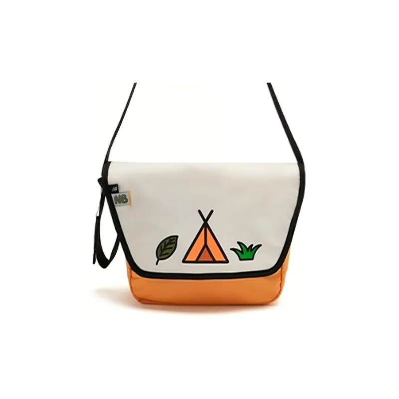 New Balance Fabric Shoulder Bag Crossbody Bag Regular Unisex White & Orange-1