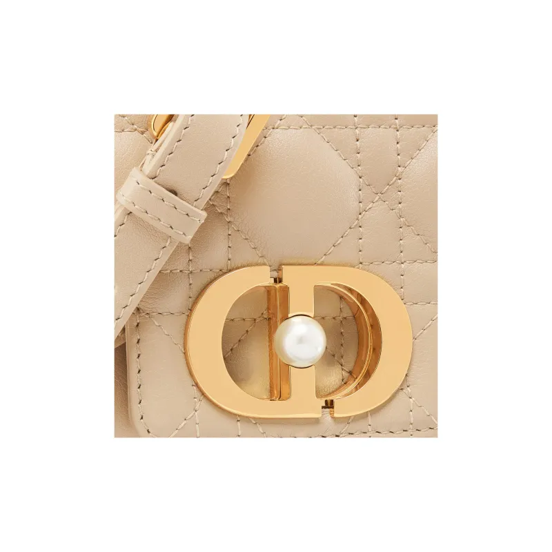 DIOR Cow Leather Shoulder Bag Crossbody Bag Handbag Small Size Women's Rouge Beige-4