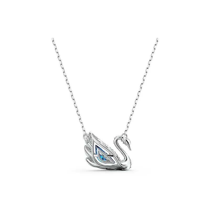 Swarovski Rhodium Plated Swan Necklaces Women's Blue-1