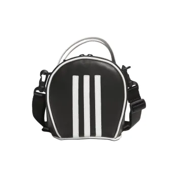 Adidas Polyurethane Artificial Leather Shoulder Bag Crossbody Bag Handbag Women's Black & White