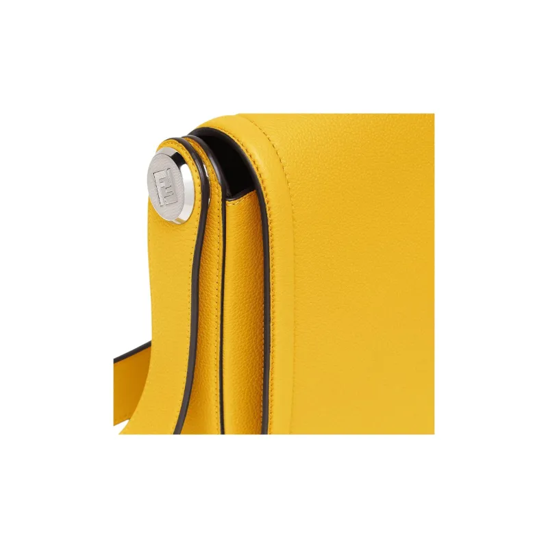FENDI ROMA Calfskin Messenger Bag Shoulder Bag Crossbody Bag Men's Yellow-4