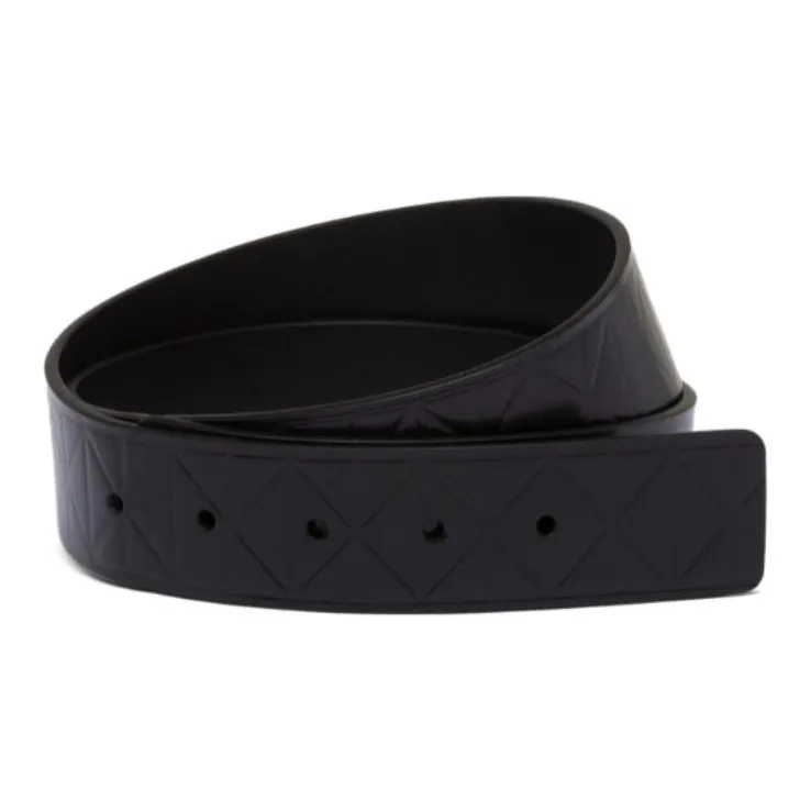 PRADA Leather Belts Men's Black 3.5CM-0