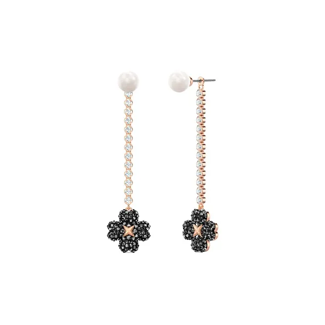 Swarovski Latisha Drop Earrings Women's Black-1