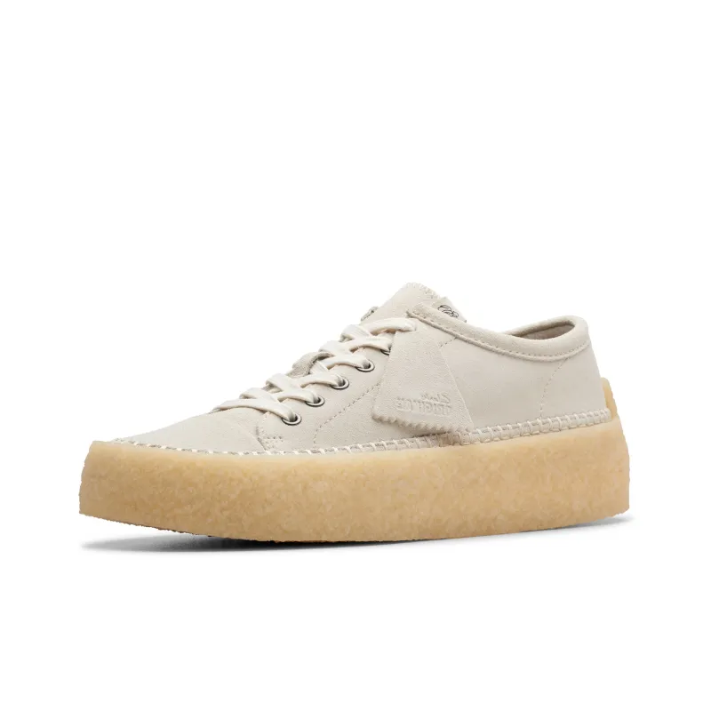 Clarks Low Top Skateboard Shoes Men's White-1