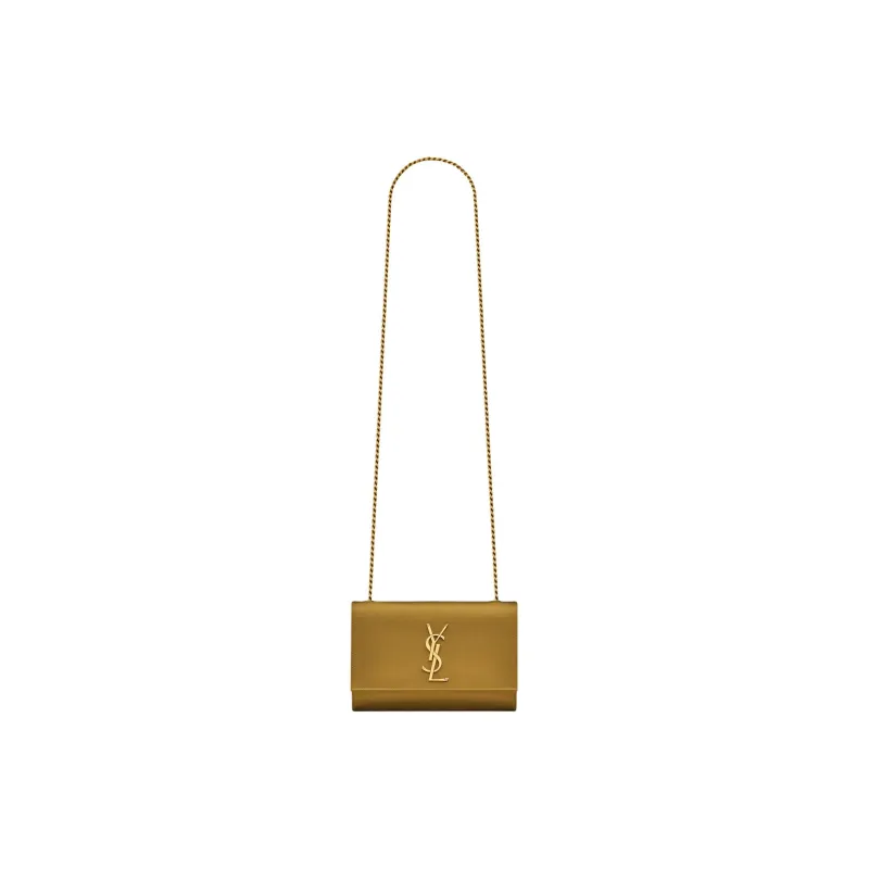 SAINT LAURENT KATE Satin Crossbody Bag, Shoulder Bag Women's Jungle Color-0