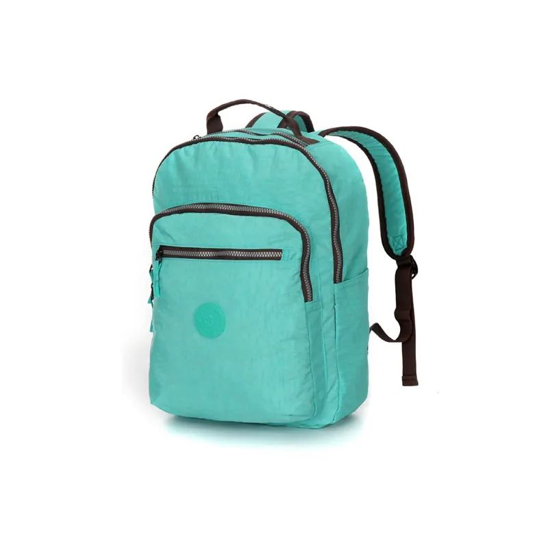 SUISSEWIN Polyester Students' Laptop Backpack Regular Unisex Green/Black/Rose Red-1