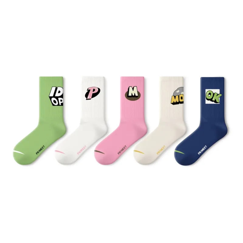 Primeet Mid Calf Socks Unisex 5 Pack-0