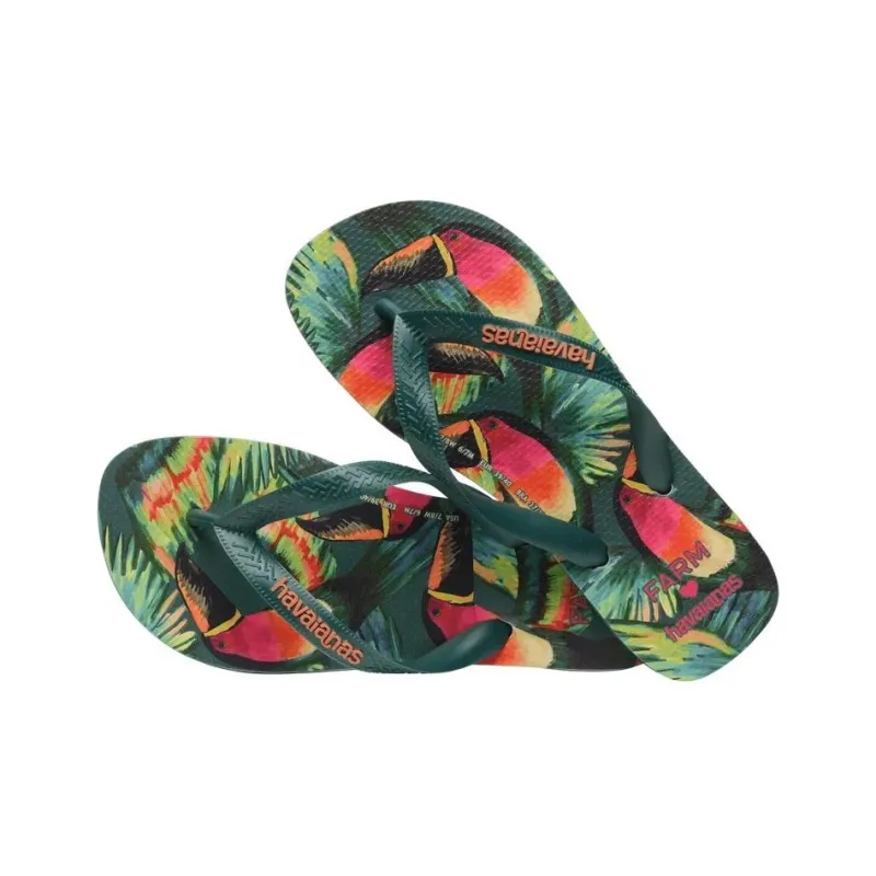 FARM RIO x Havaianas Quiet Quick Dry Flip Flops Women's Green-2
