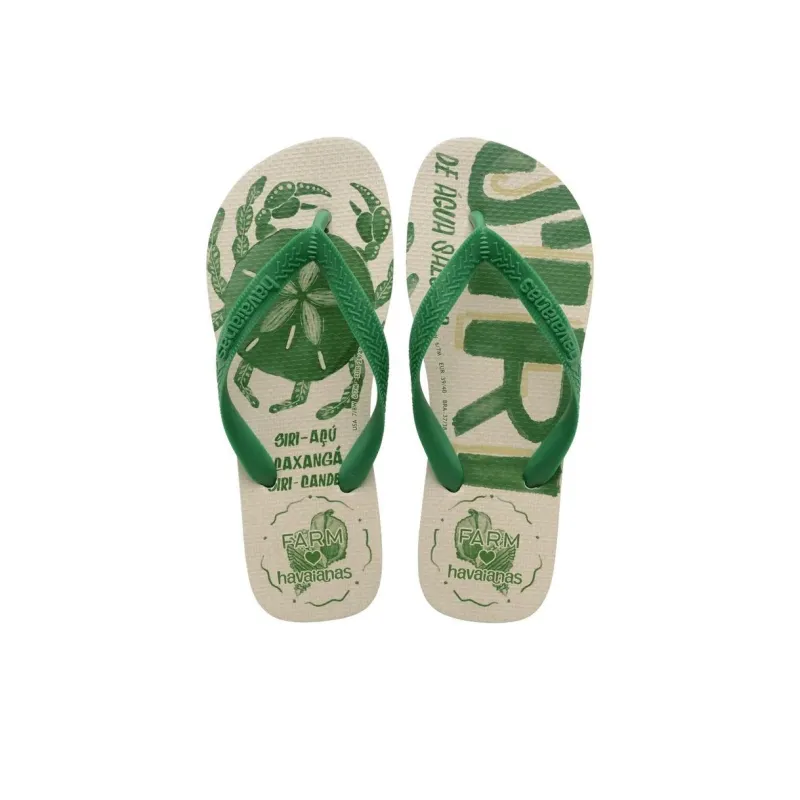 FARM RIO x Havaianas Flip Flops Women's Green Beige-4