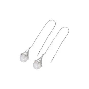 BAILAN BN 925 Sterling Silver White Agate Drop Earrings Women's