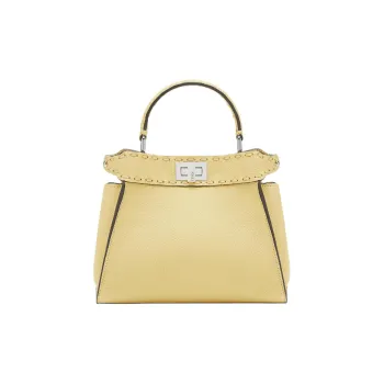 FENDI Calfskin Shoulder Bag, Crossbody Bag, Handbag Mini Women's Yellow