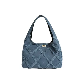 HAWA Denim Shoulder Bag Medium Size Women's Blue