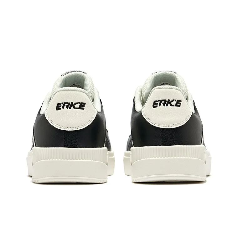 Erke Flying Cranes Anti Slip Wear Resistant Low Top Skateboard Shoes Men's Microcrystal White/Jet Black-3