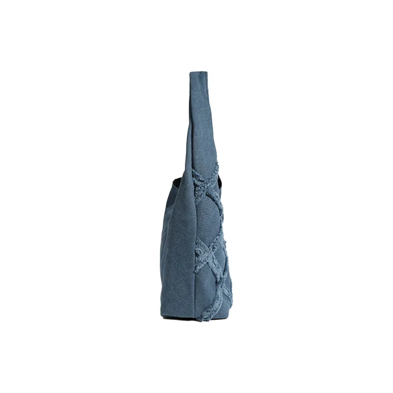 HAWA Denim Shoulder Bag Medium Size Women's Blue-2