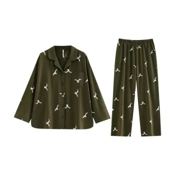 Yue Nei Pajama Set Women's Tea Garden Green