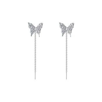AITAO Pure Silver 999 Sterling Silver Drop Earrings Women's