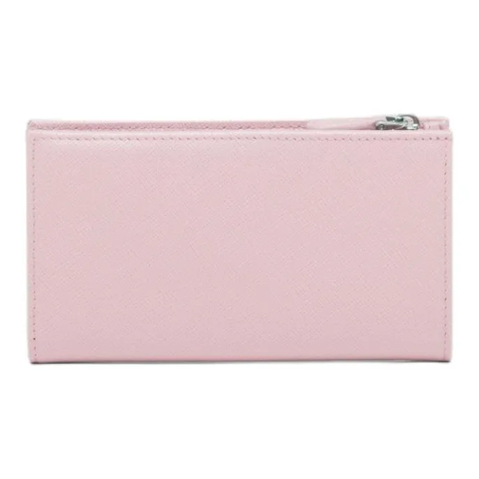 PRADA Saffiano Leather Wallet Large Size Women's Pink-1