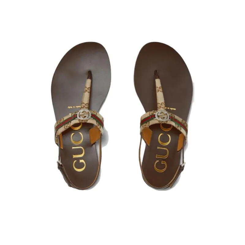 GUCCI Strap Sandals Women's Brown-4