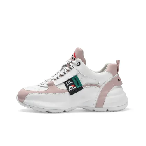 KOLUMB Chunky Sneakers Women's Low-Top White/Pink