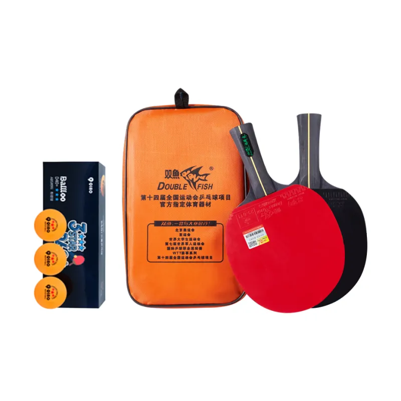 DOUBLEFISH Ping Pong Paddles Unisex Black/Red-3