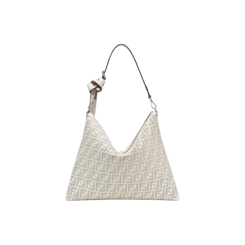 FENDI Calfskin Handbag Shoulder Bag Men's Camellia White-2