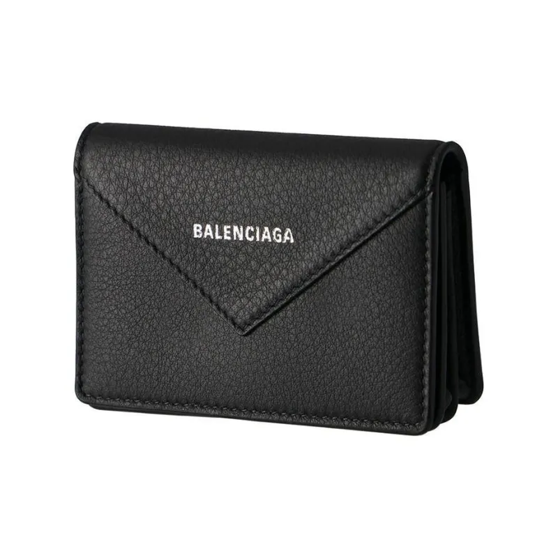 Balenciaga PAPIER Calfskin Wallet Women's Black-1