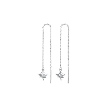 LISM S999 Silver Drop Earrings Women's