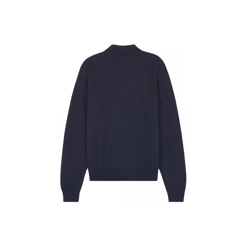 Maison Kitsune Fox Head Patch Fine Knit Polo Shirt-1