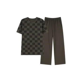 FENTENGCARE Pajama Set Men's Coffee