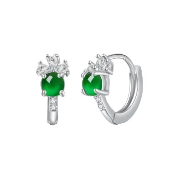 Princess Cui Ice Glutinous Jadeite Stud Earrings Women's