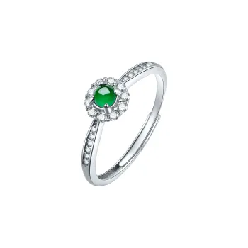Cuiya Golden Building Ice Type Jadeite Rings Unisex
