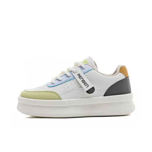 RENBEN Skateboard Shoes Women's Low-Top Beige/Lilac/Green/Orange/Black