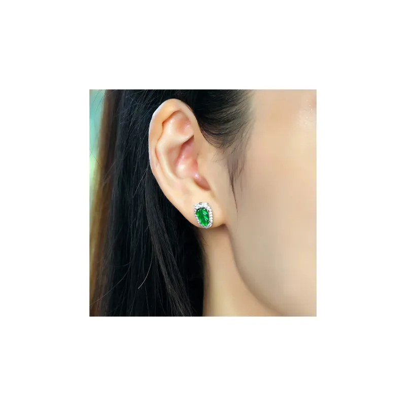 Princess Cui Ice Glutinous Jadeite Stud Earrings Women's-3