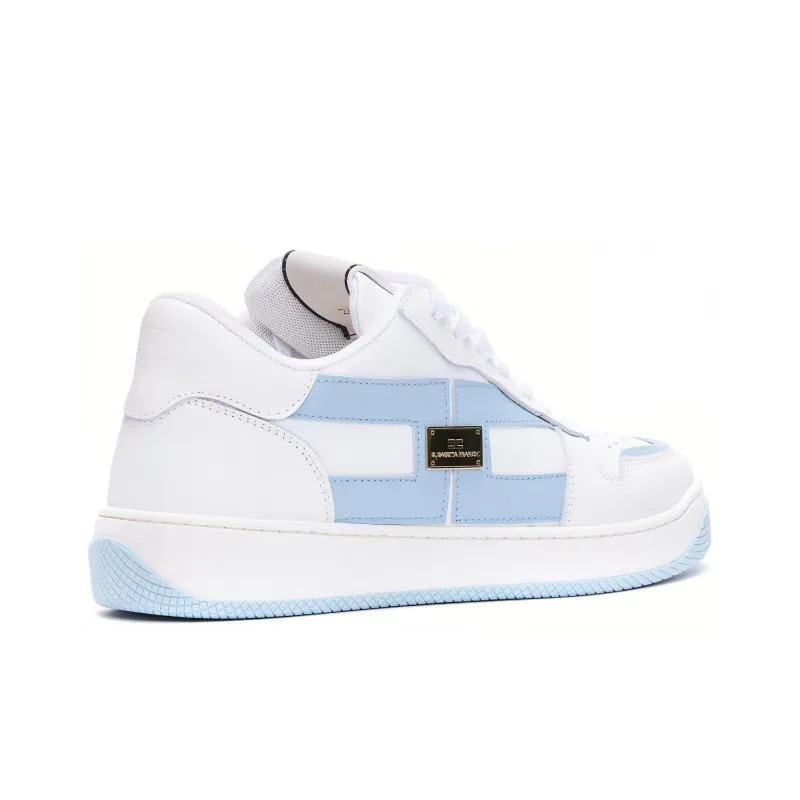 Elisabetta Franchi Low Top Skateboard Shoes Women's White Light Blue-3