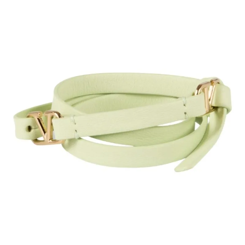 Valentino Logo Decoration Leather Belts Women's Green-1