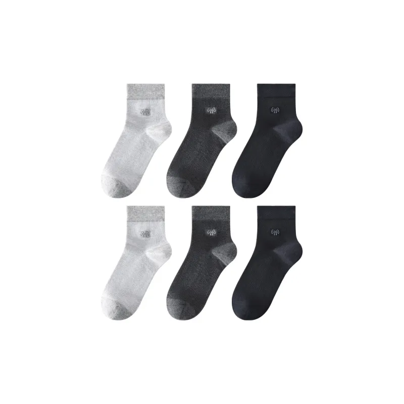 H YXIANG Mid Calf Socks Men's 6 Pack-0