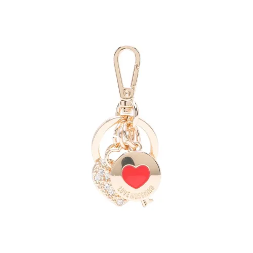 LOVE MOSCHINO Logo-debossed Heart-charm Keyring